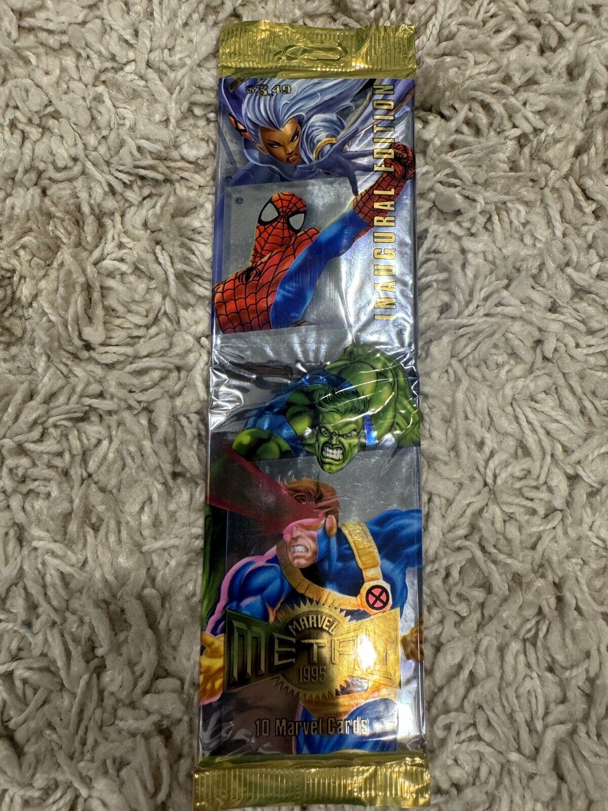 1995 Marvel Metal Jumbo Tall Factory Sealed Pack Of 10 Cards
