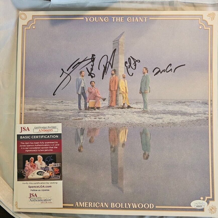 Young the Giant  Signed American Bollywood LP Autographed  JSA Certified COA