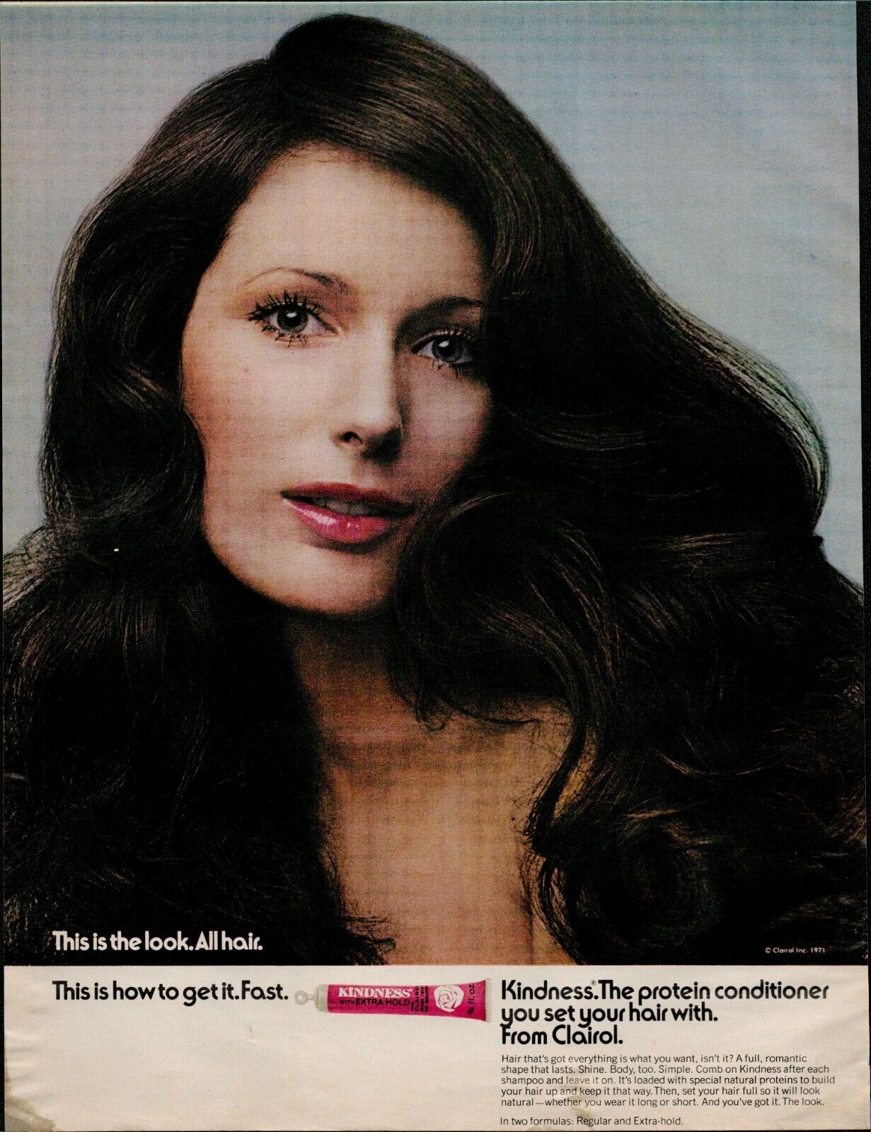 Clairol Kindness,Clairol  Conditioner,  Print Ad Beautiful Woman 10 x 13