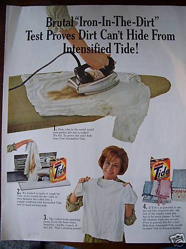 1966 Tide Detergent Iron In Dirt Test Ad