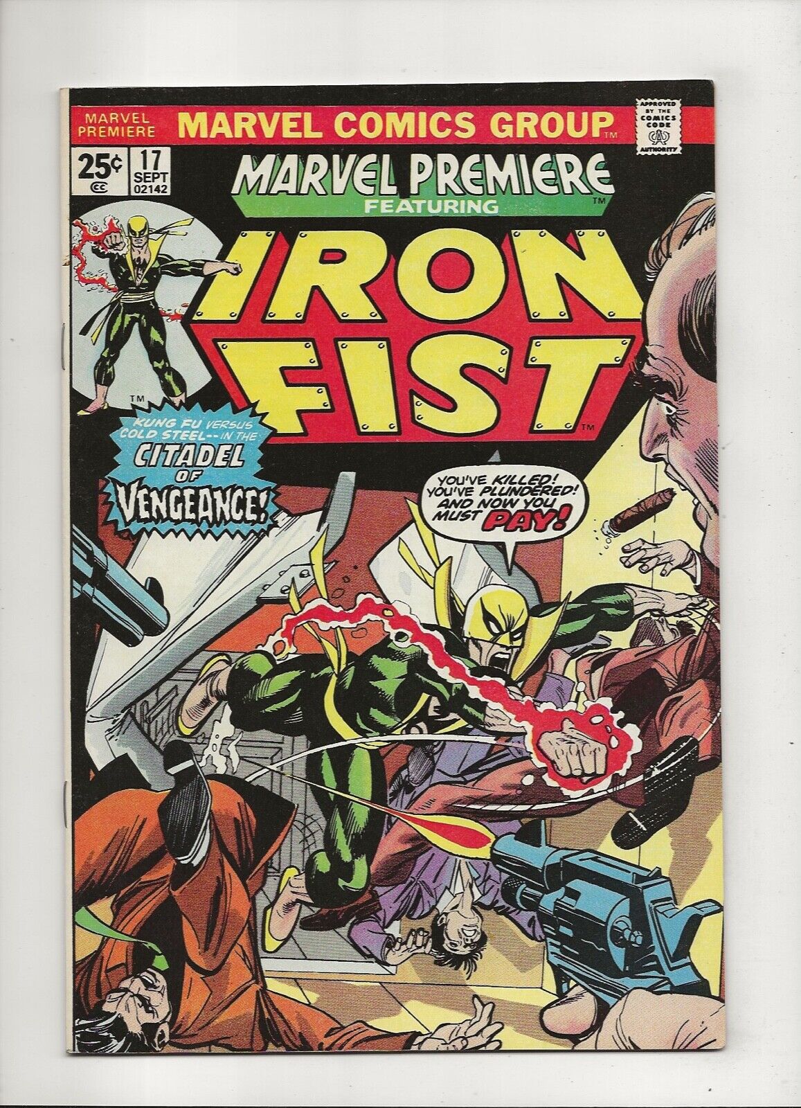 Marvel Premiere #17 (1974) Iron Fist High Grade VF 8.0