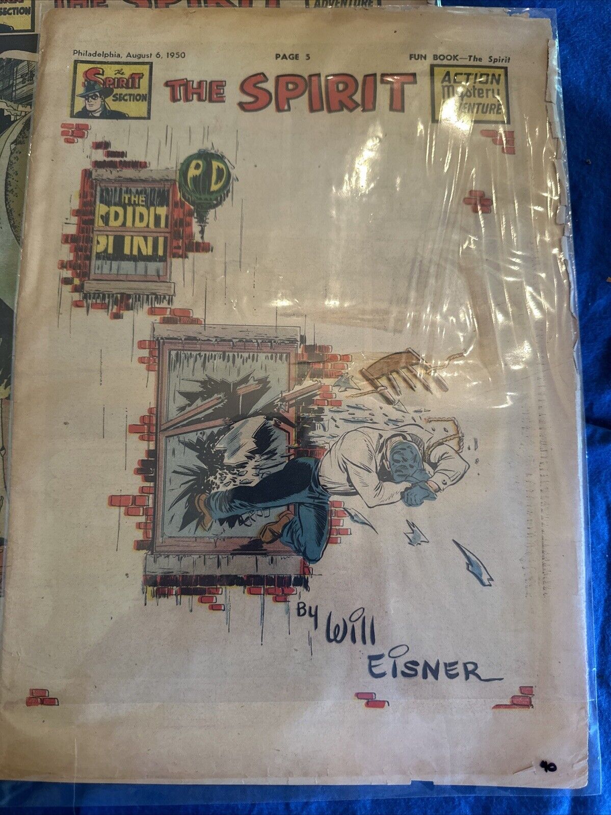 THE SPIRIT Weekly Newspaper August 6, 1950 By Will Eisner VG All Pages Comics