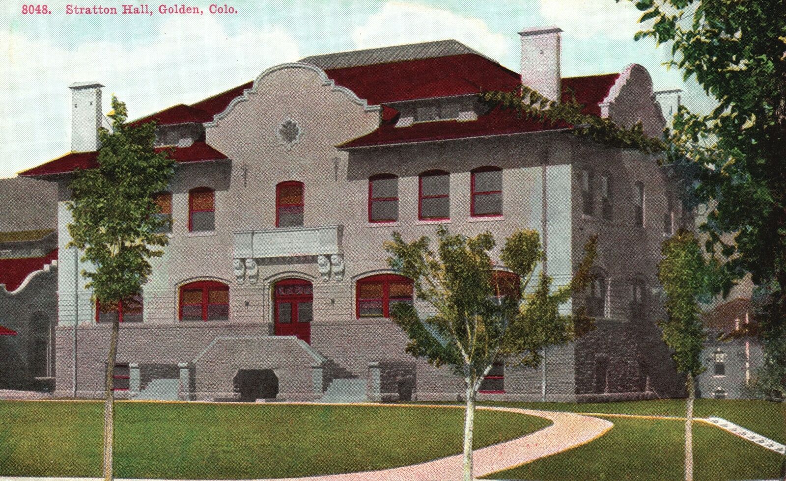 Vintage Postcard Stratton Hall Historical Building Landmark Golden Colorado CO