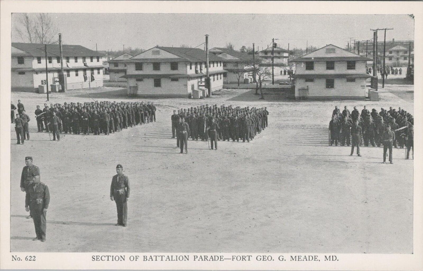 Postcard Military Section of Battalion Parade Fort Geo G Meade MD 