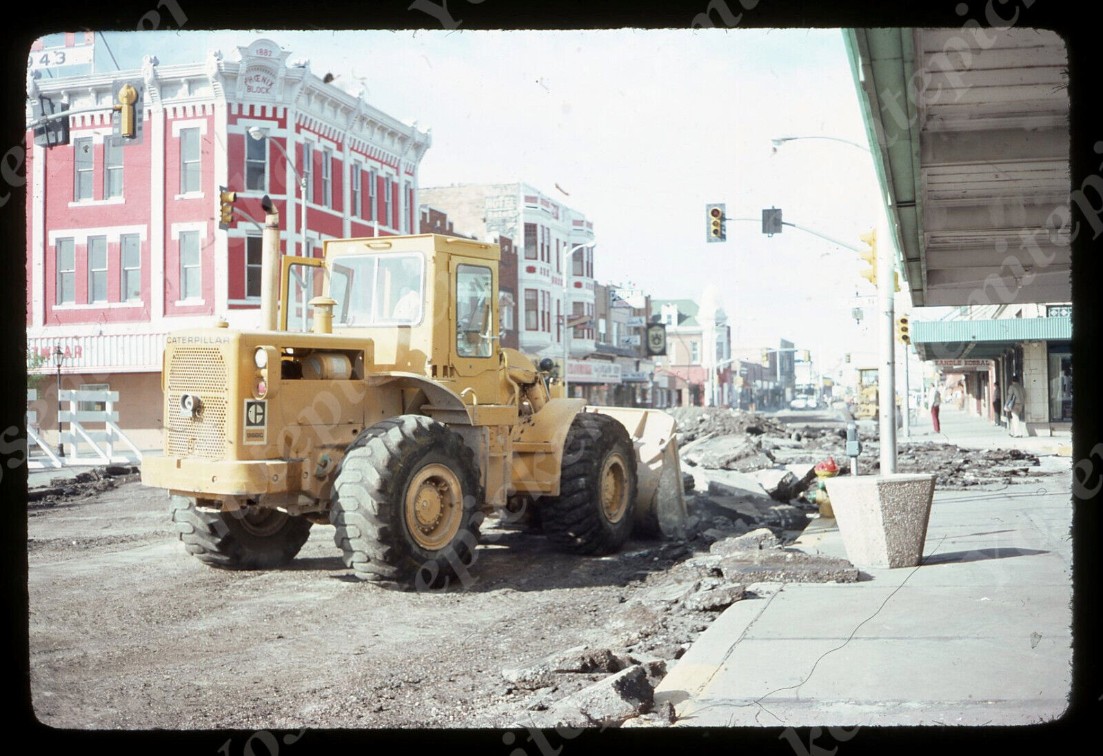 Sl86 Original Slide 1970's  road construction bulldozer 920a