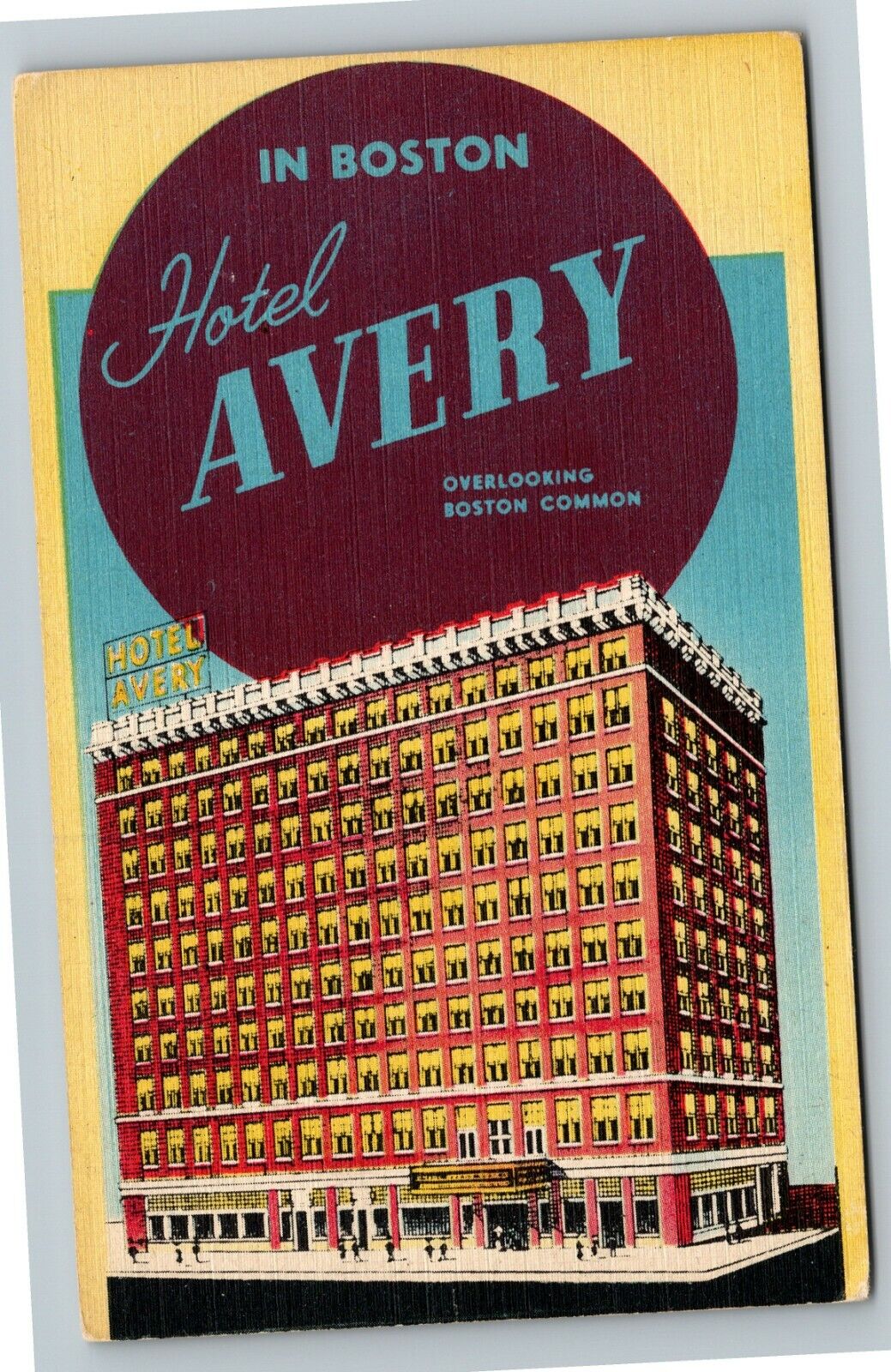Boston MA-Massachusetts, Hotel Avery Vintage Souvenir Postcard