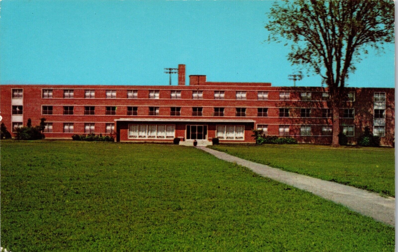 OH Kate Myers Hall Girls Dormitory Residence Ashland College Ohio Vtg Postcard