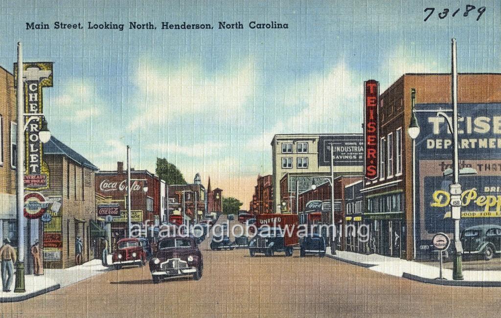 Photo. 1936. Henderson, North Carolina.  N on Main Street