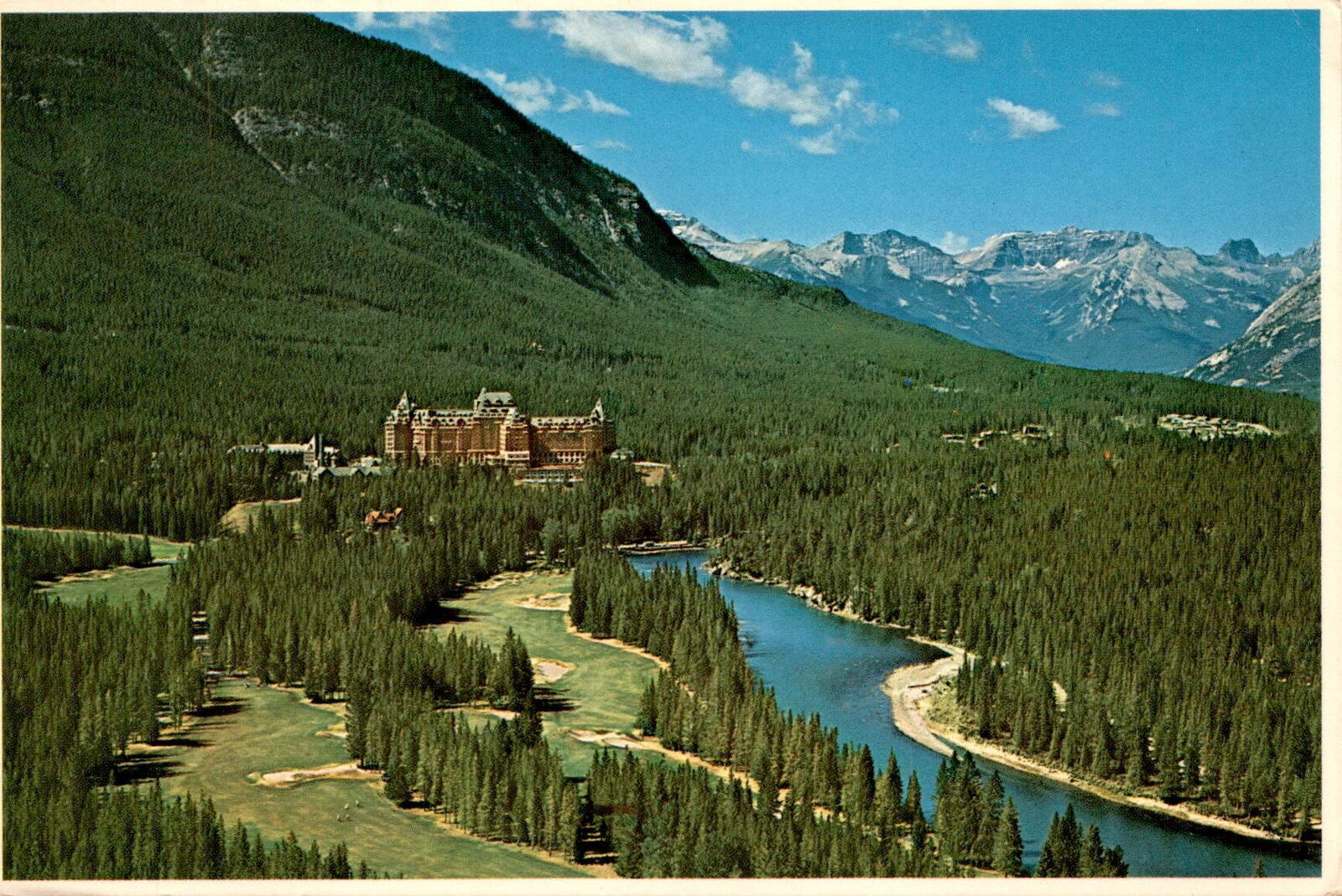 Banff Springs Hotel, Bow River, Canadian Rockies, Sulphur Mountain Postcard