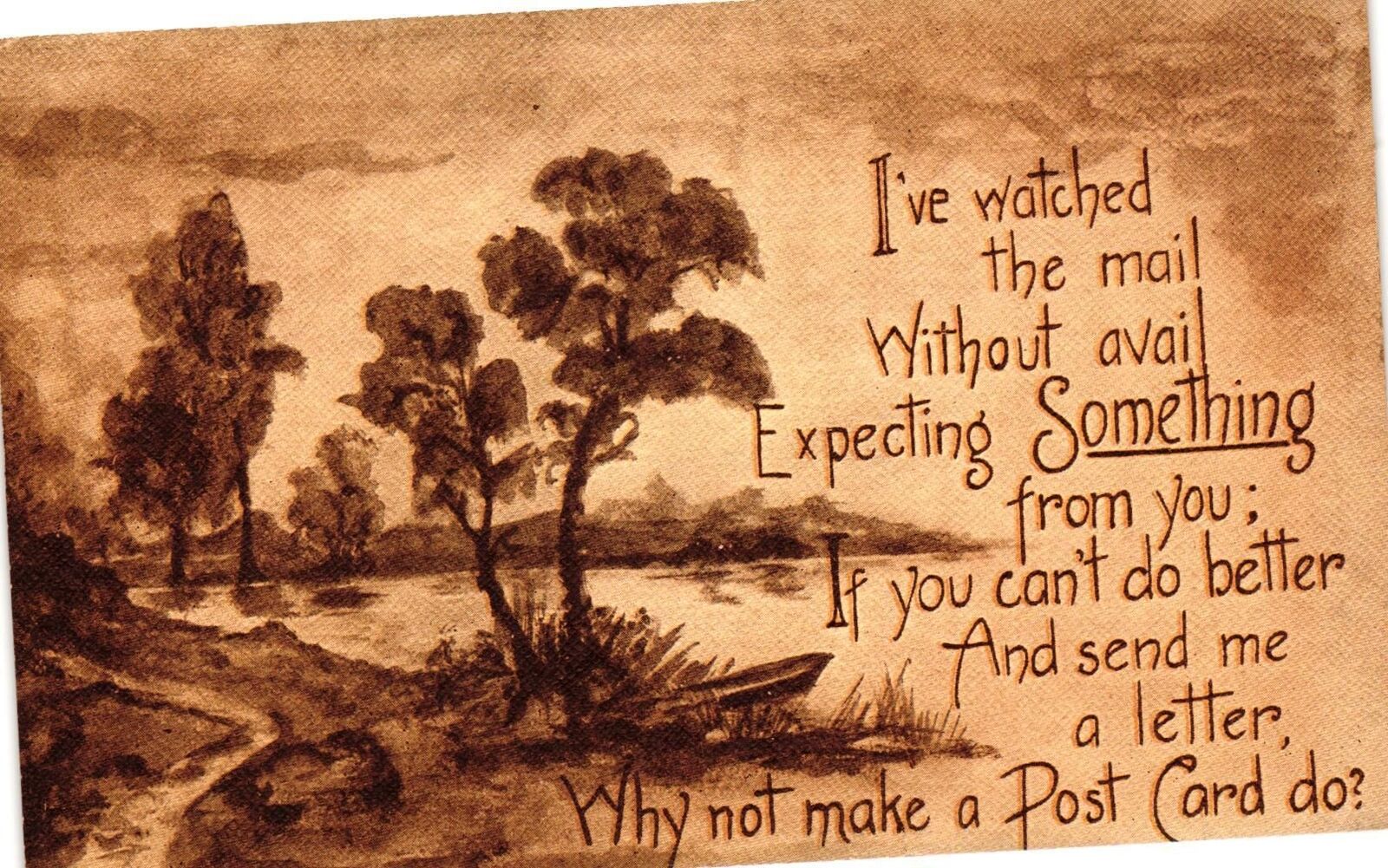 Vintage Postcard- I\'ve watched the mail... Early 1900s
