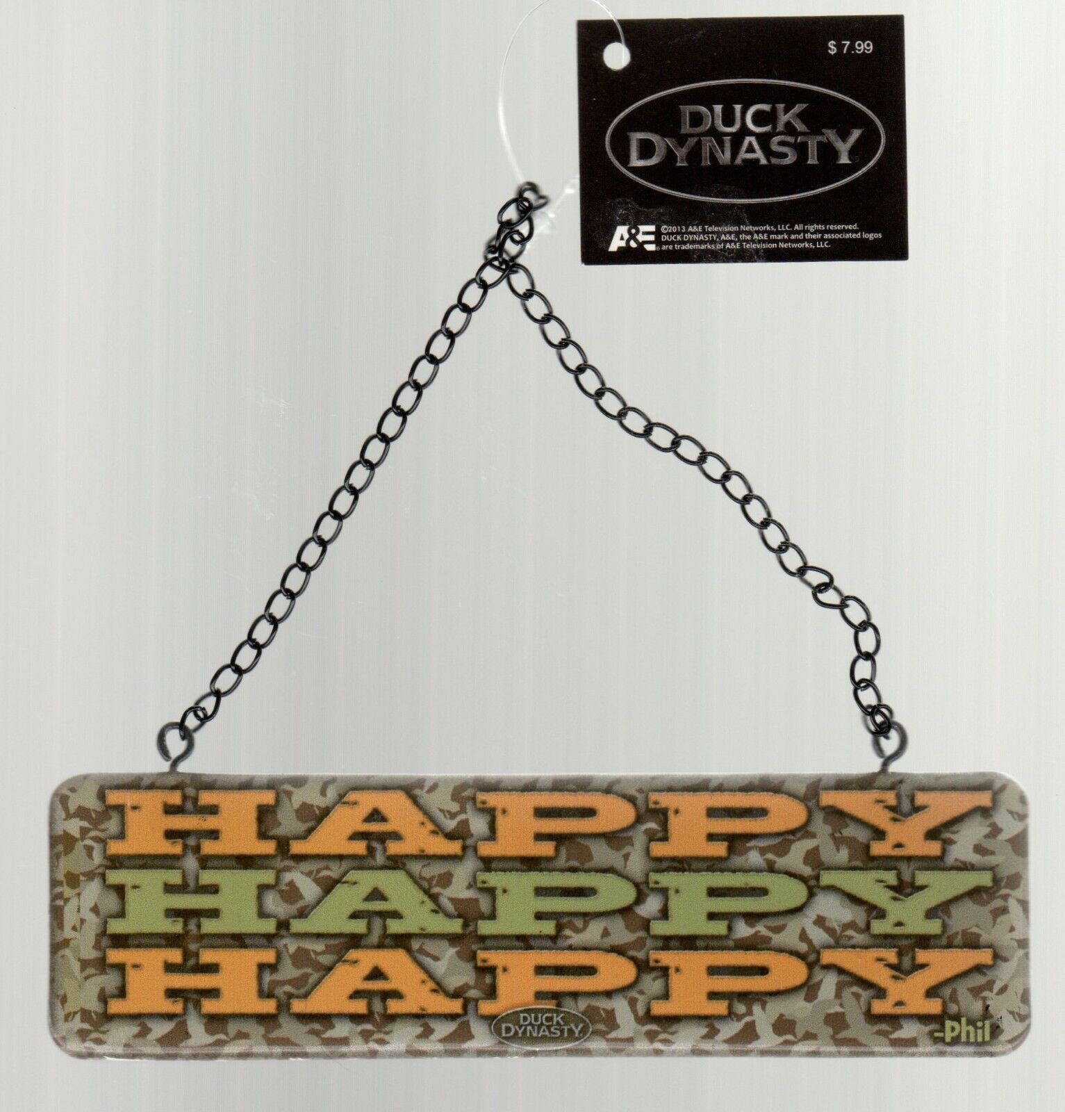 Duck Dynasty Christmas Ornament Metal Sign Happy Phil 6\