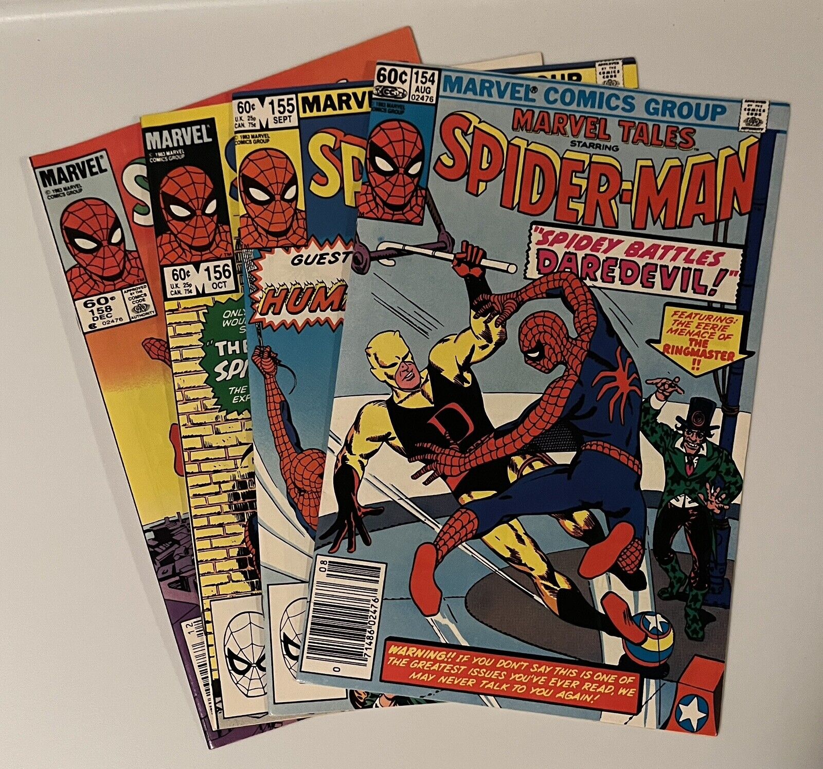 Marvel Tales #154, 155, 156, 158 Amazing Spider-Man Reprint Lot (1983)