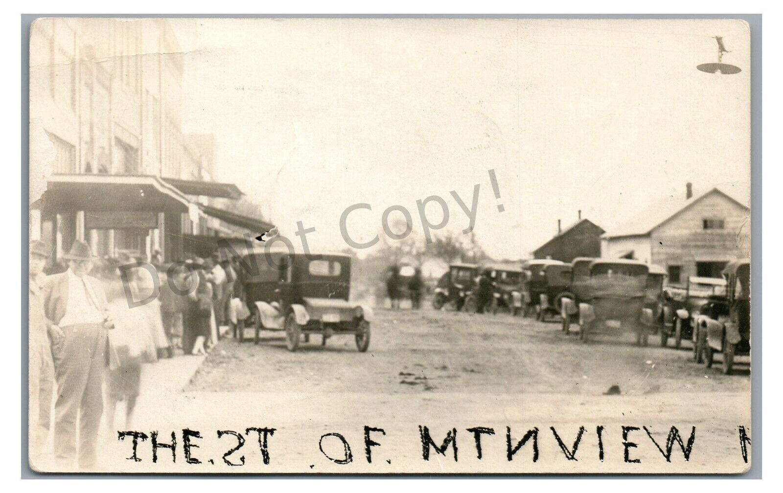 RPPC Main Street in MOUNTAIN VIEW MO Missouri 1921 Real Photo Postcard