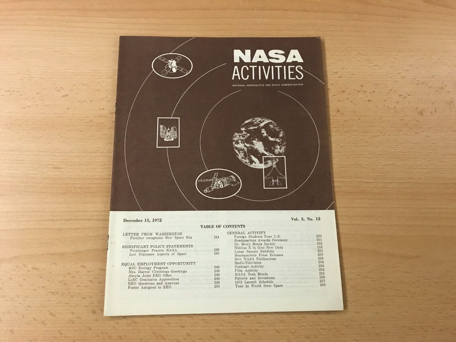 NASA Activities Publication December 15, 1972