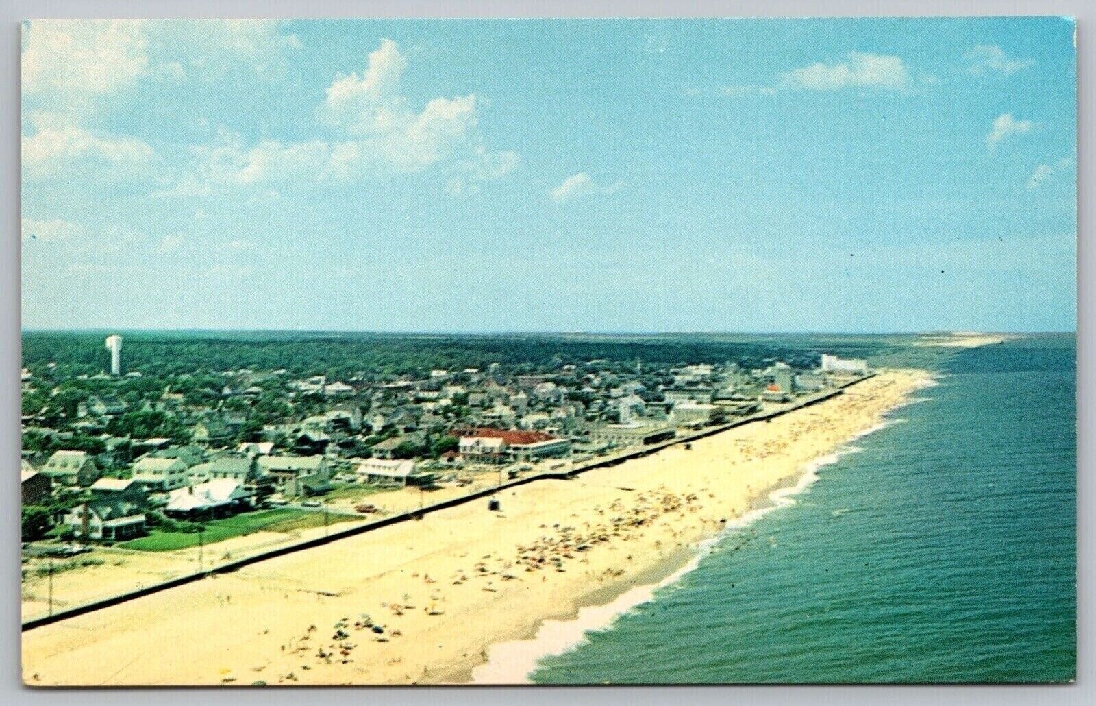 Greetings Rehoboth Beach Delaware Scenic Birds Eye View Chrome Postcard