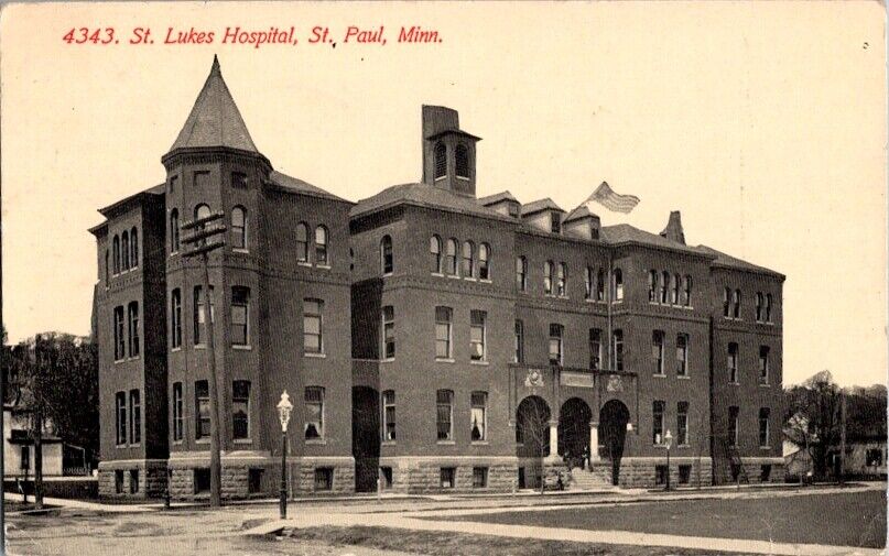 Vintage Postcard St Lukes Hospital St Paul MN Minnesota 1918               E-655