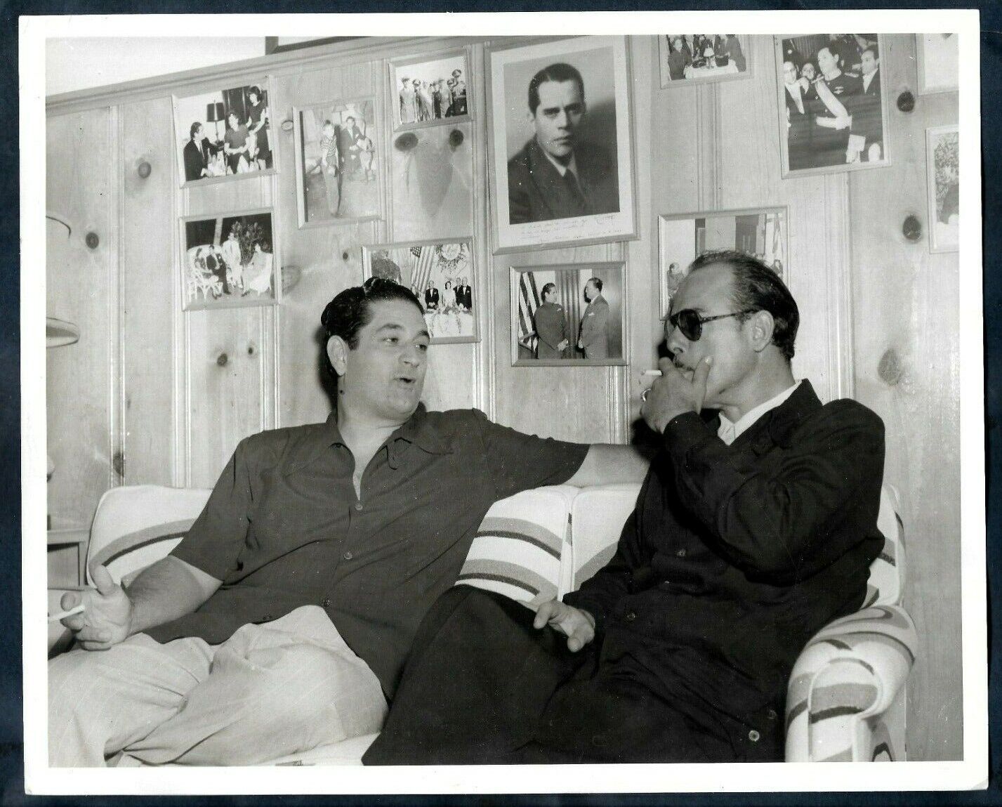EX CUBAN EXILED GEN MANUEL BENITEZ & CAPT SANTANA HOLLYWOOD FLA 1945 Photo Y 210