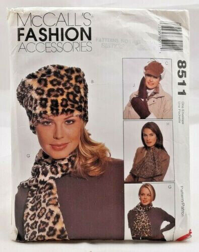 1996 McCalls Sewing Pattern 8511 Womens Hats Scarves Mittens 9 Styles Vintg 7826