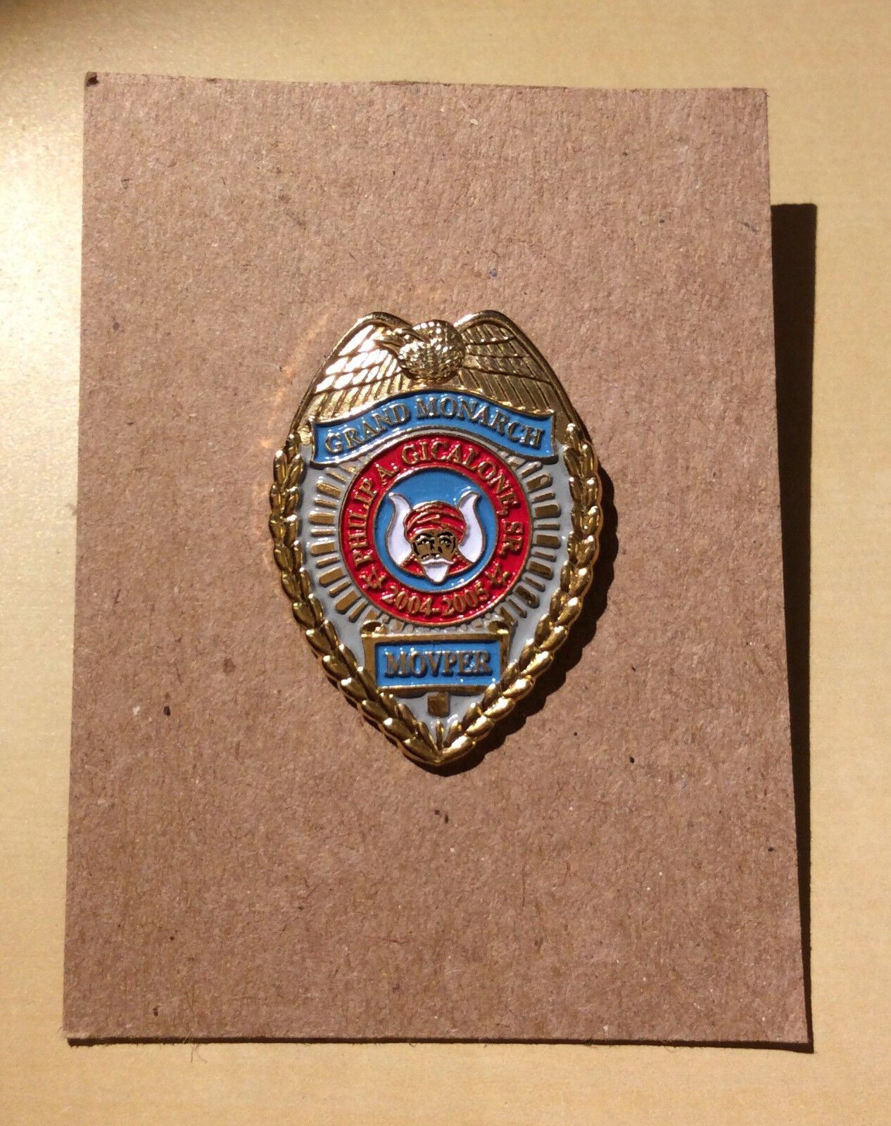 Masonic Grand Monarch 2004-05 Phil. Gicalone  Pin - Looks like Mini Police Badge