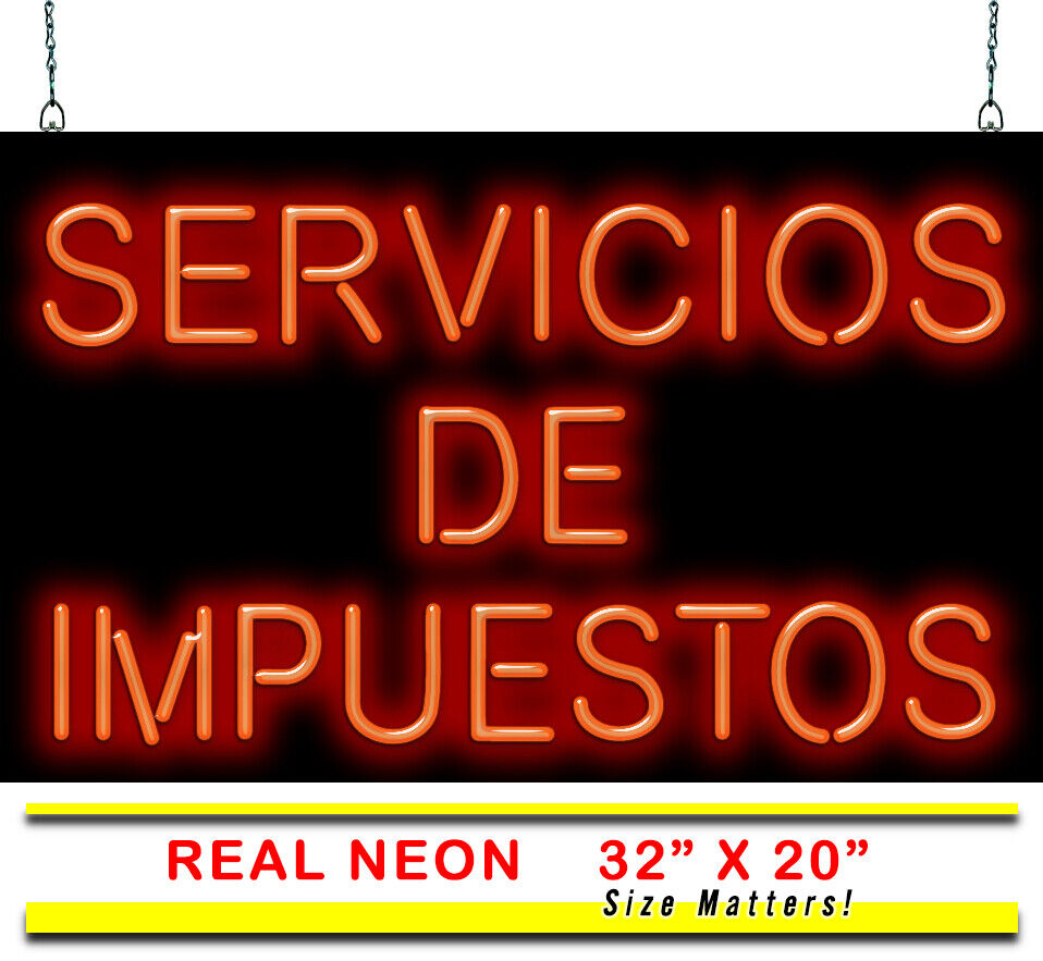 Spanish Tax Services Servicios De Impuestos Neon Sign | Jantec |32\