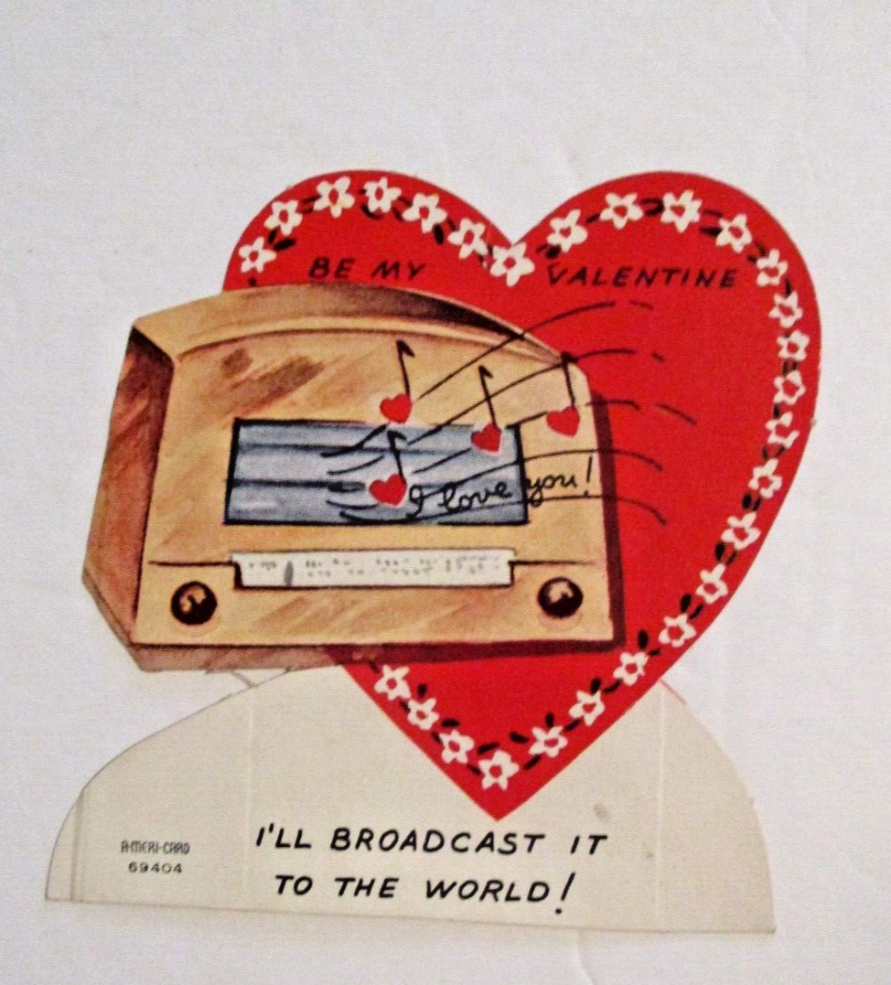 Vintage Unused Radio-Themed Valentine\'s Day Card - AMERI-CARD 69404