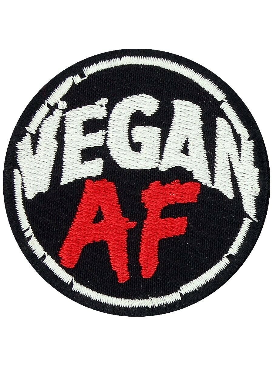 VEGAN AF Iron on Embroidered Patch as fuck-off f*ck vegetarian rude grrl veg sew