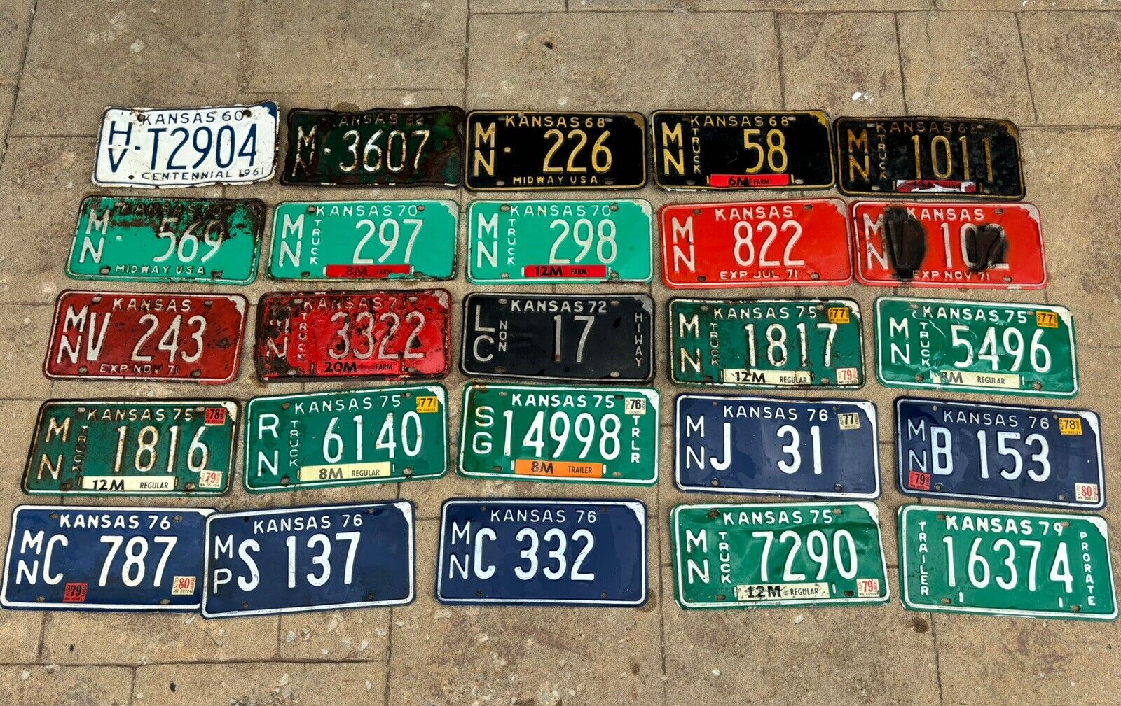 Kansas License Plate LOT 1960’s-70’s Antique Old Vintage Qty25 Marion County USA