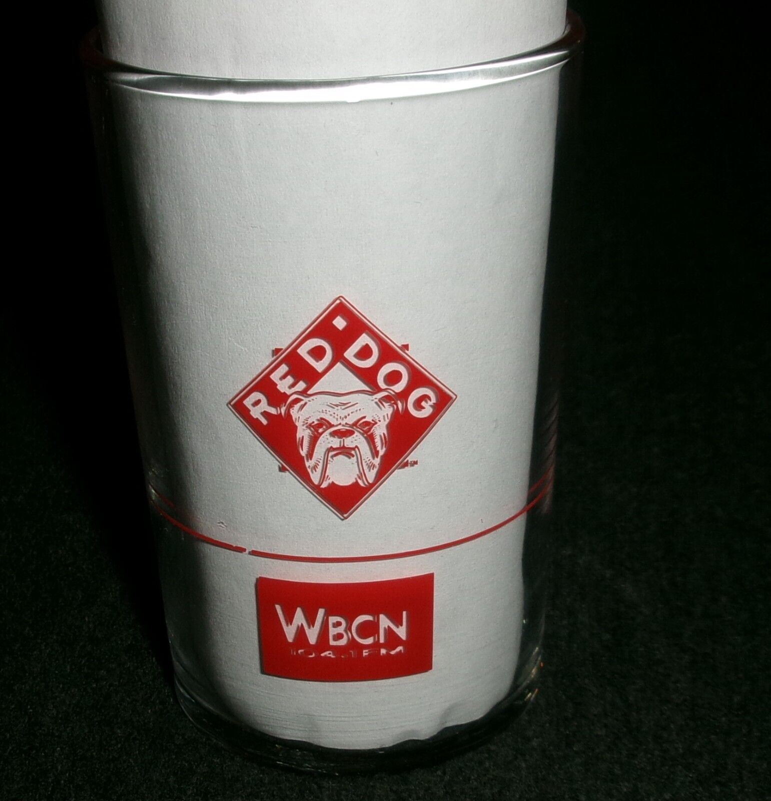RARE Red Dog Beer Vintage WBCN Radio/Tv at Salem State College Vintage Glass