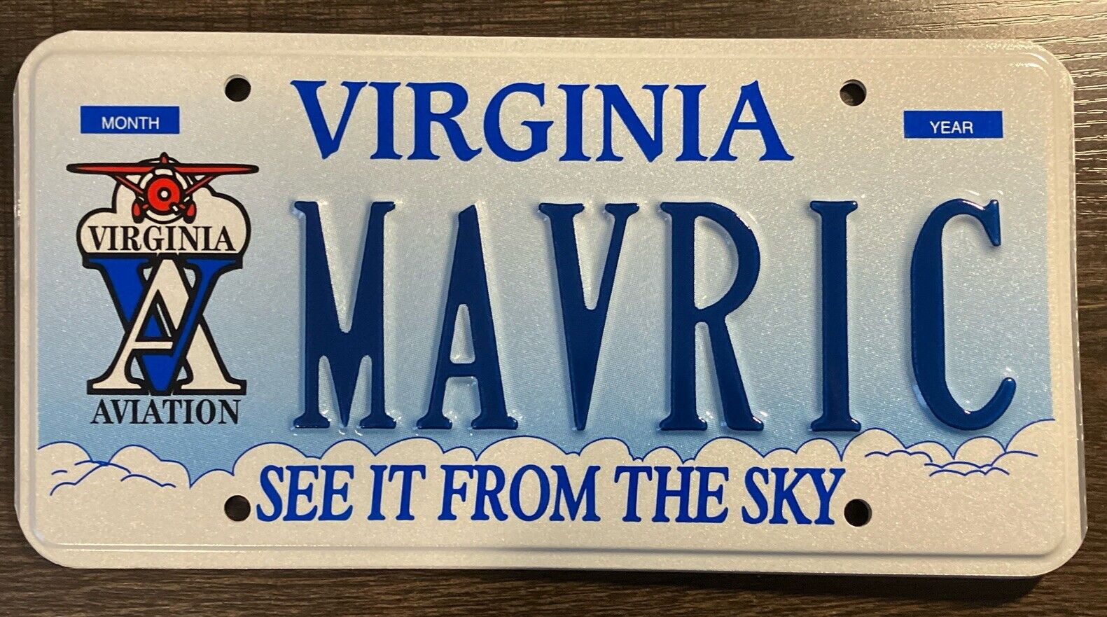 Virginia Personalized Vanity License Plate MAVRIC Top Gun Air Force Navy Pilot