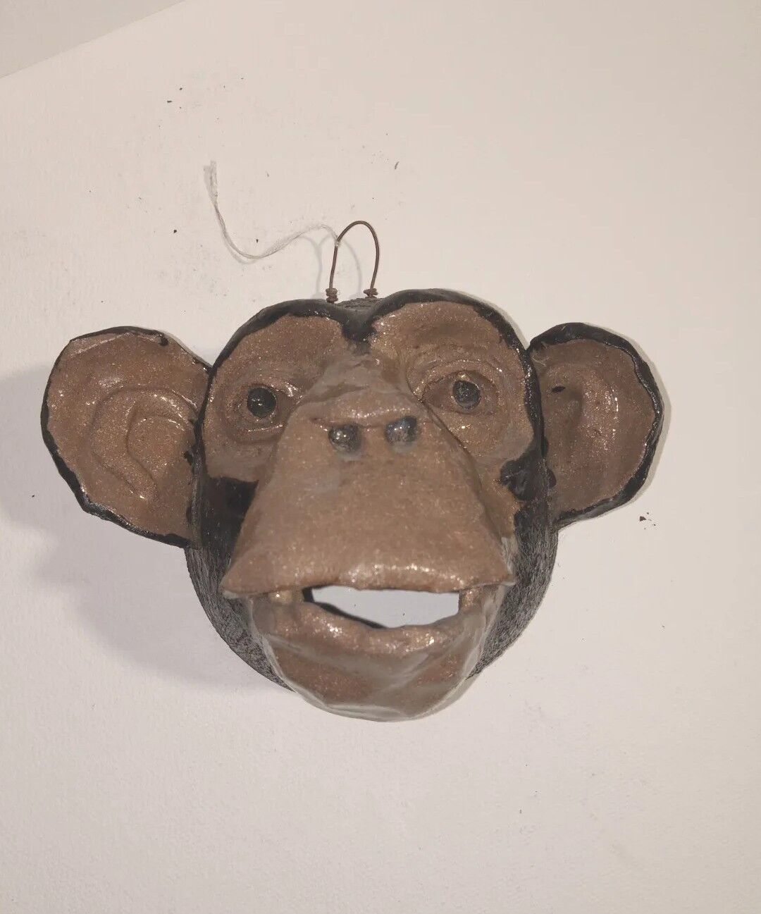 Monkey Wall Mask Monkey Face Sculpture  Hanging Figurine Statue Chimpanzee
