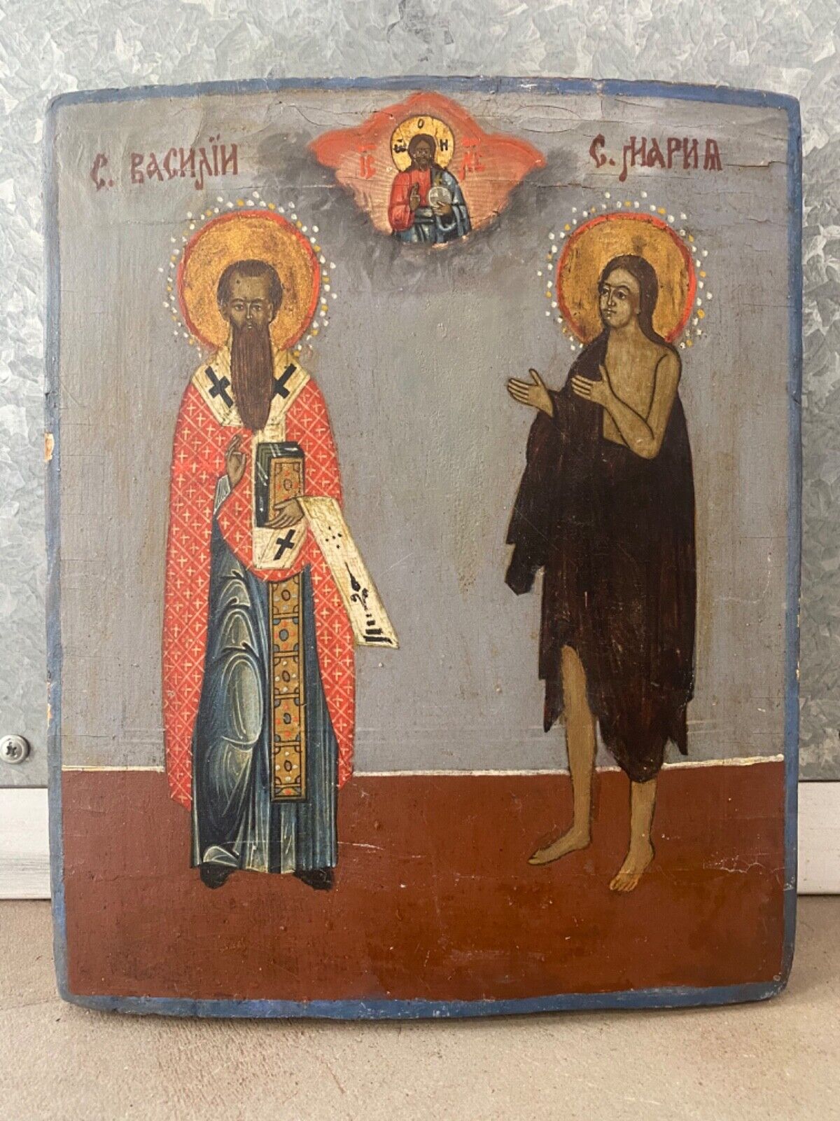 🔥 Fine Antique 19th c. Old Russian Orthodox Christian Icon Oil Painting, WOW