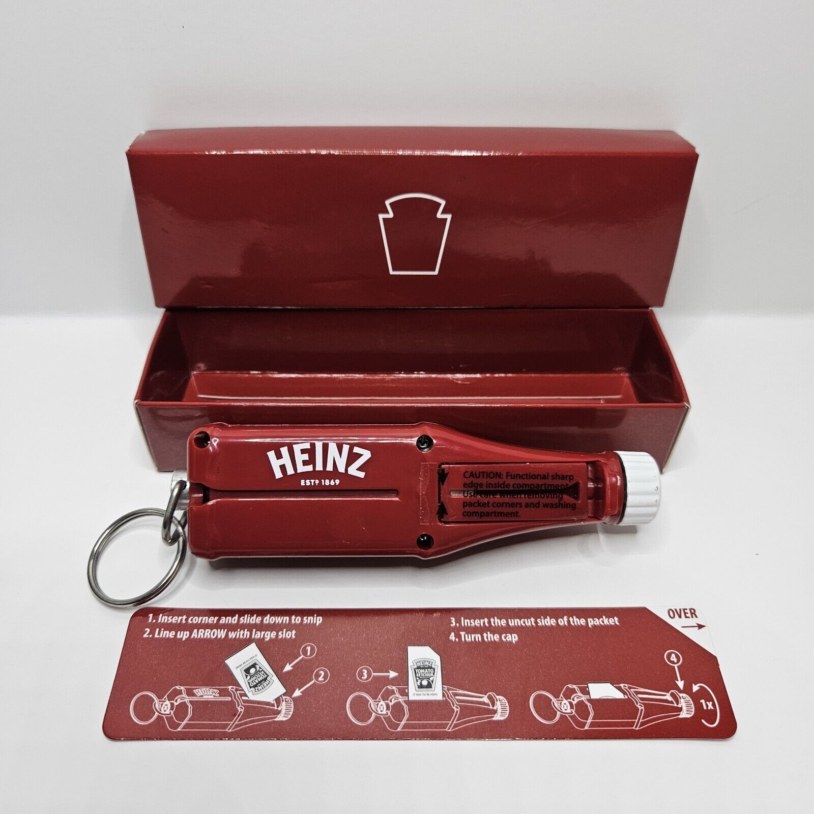 Heinz Ketchup Packet Roller Keychain ZAGWEAR - NEW OPEN BOX CONDITION 