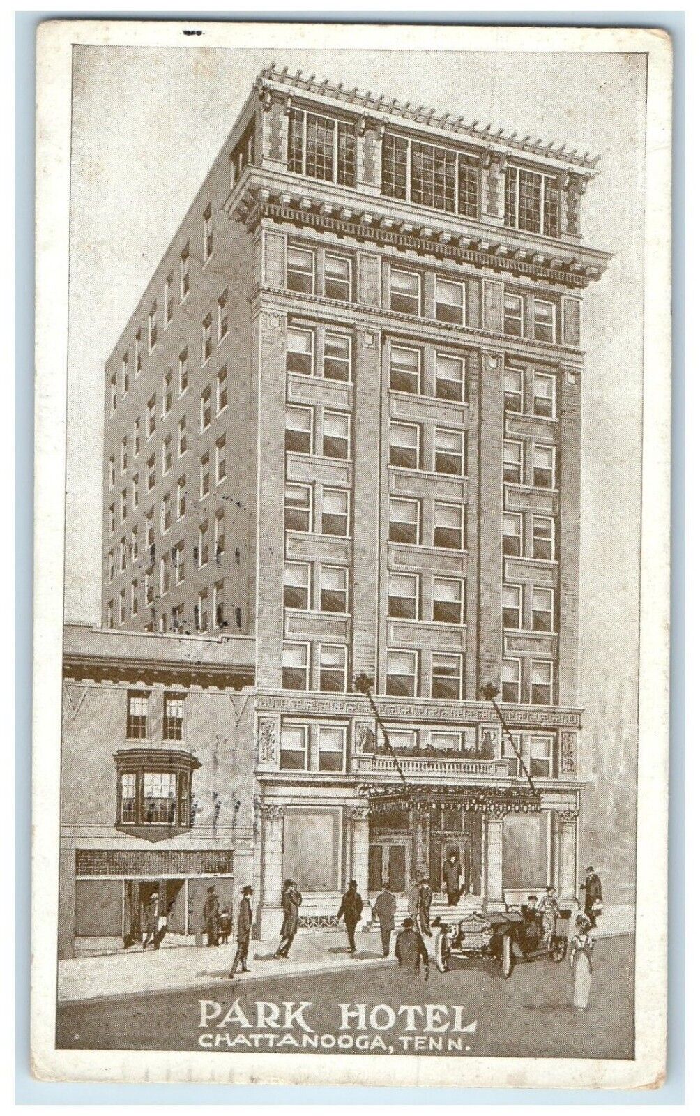 1916 Park Hotel Exterior Building Chattanooga Tennessee Vintage Antique Postcard