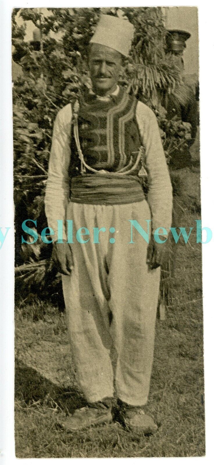 Albania - ALBANIAN MAN IN NATIVE DRESS - c1910 Vintage Photograph