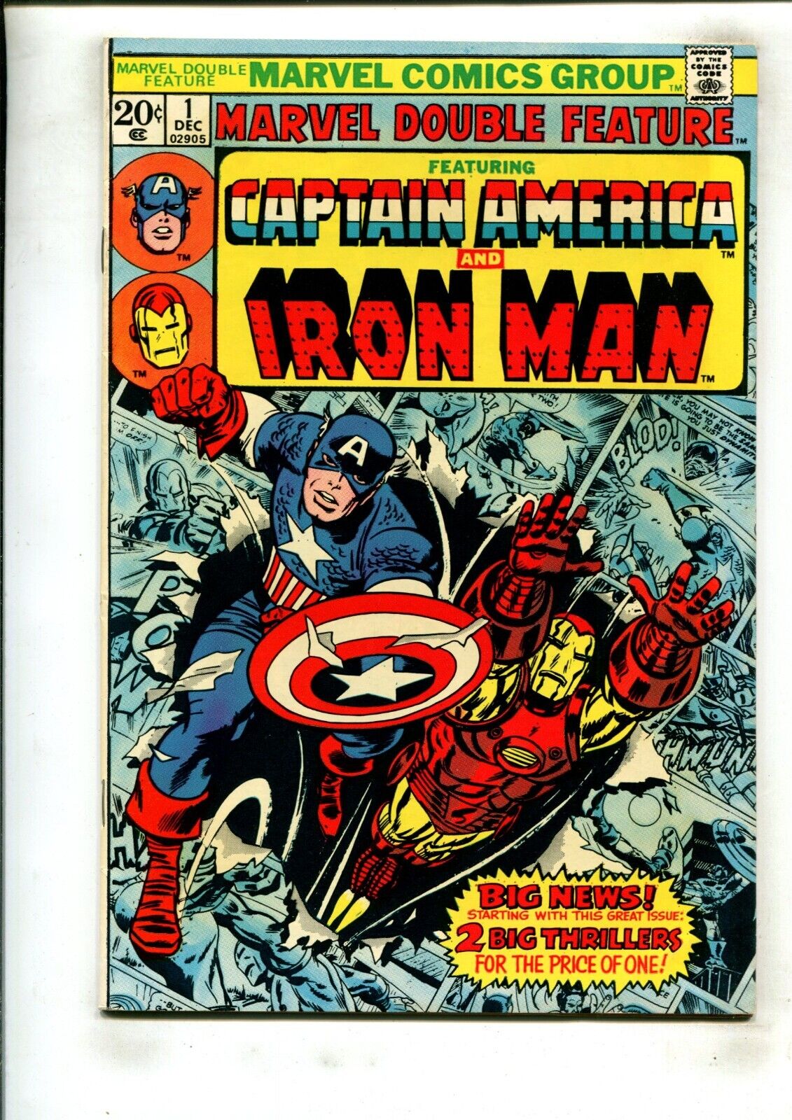 MARVEL DOUBLE FEATURE #1 (9.2) KIRBY REPRINTS 1973