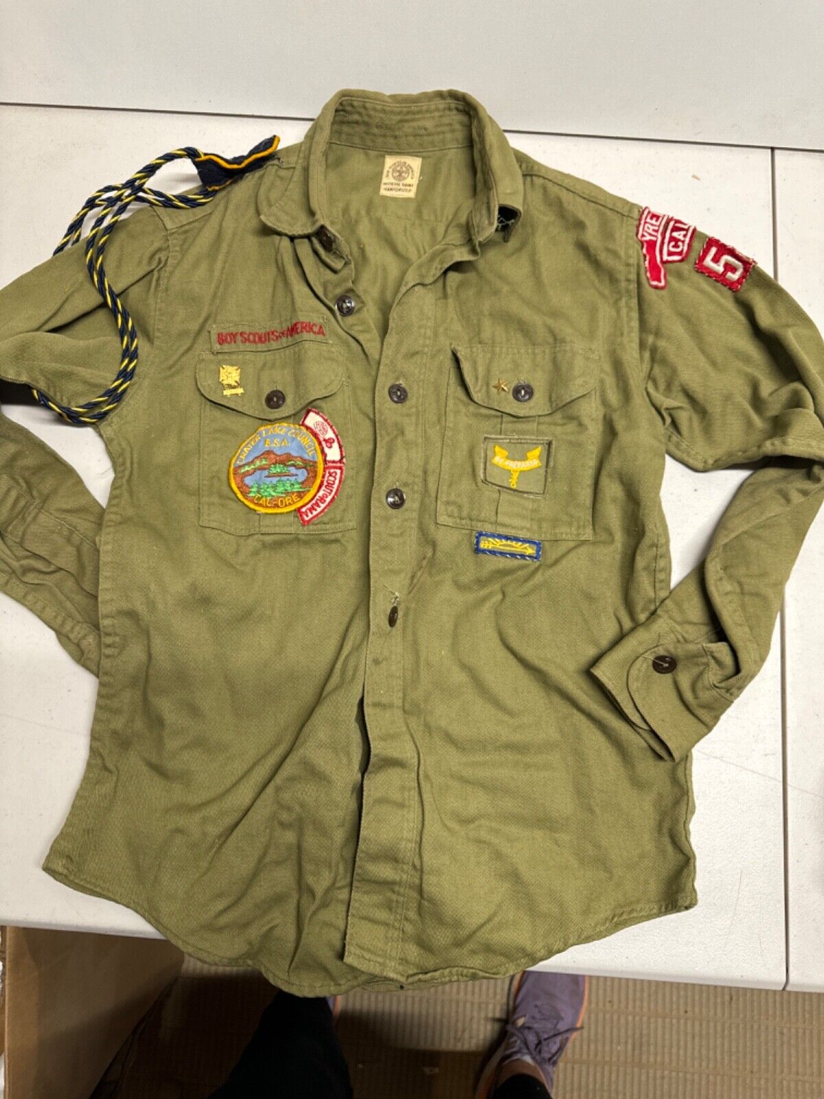 Vintage Boy Scout Sanforized Long Sleeve Uniform Shirt