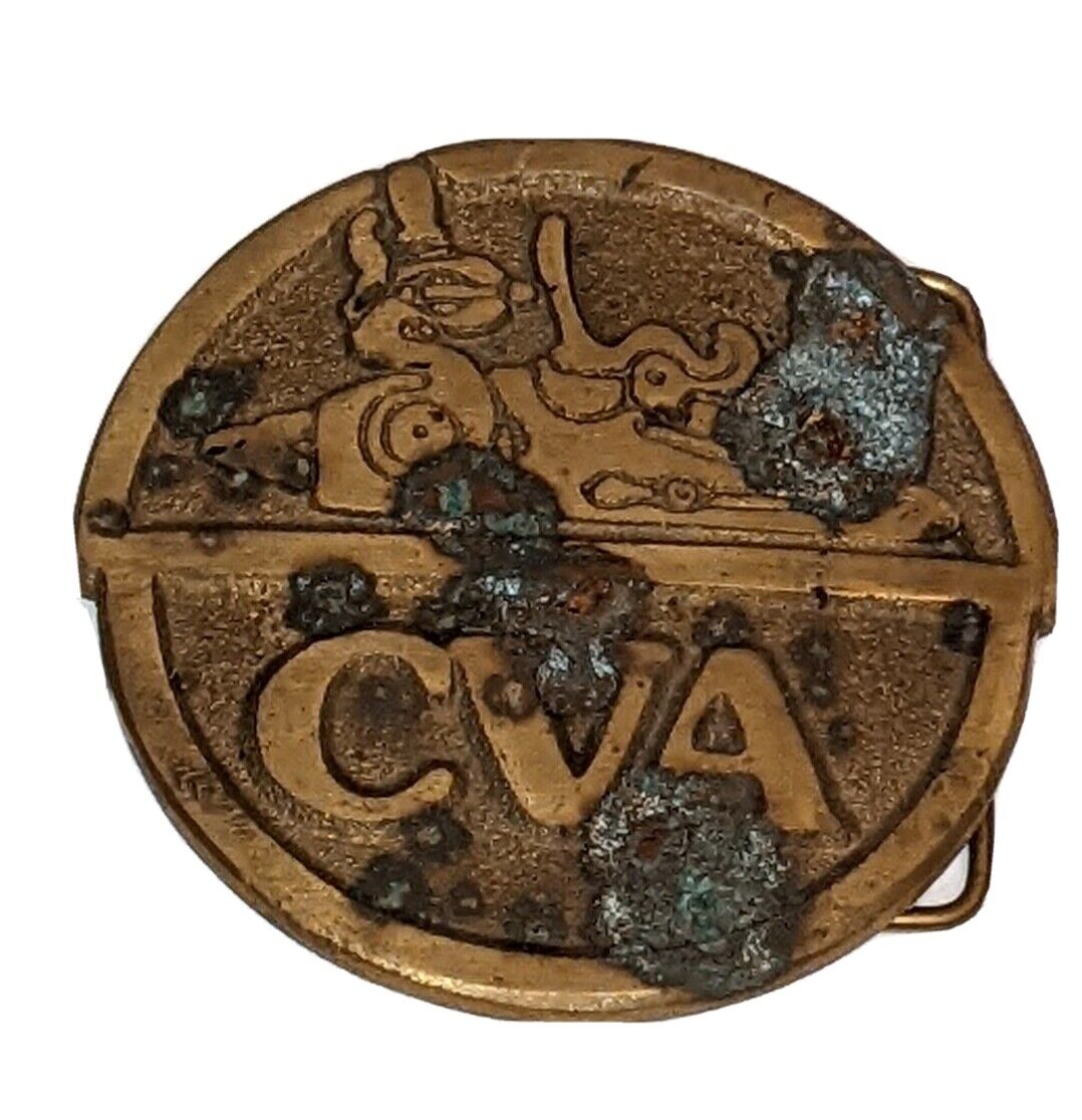 CVA CONNECTICUT Valley Arms Vintage Muzzleloader Belt Buckle Made in Spain read