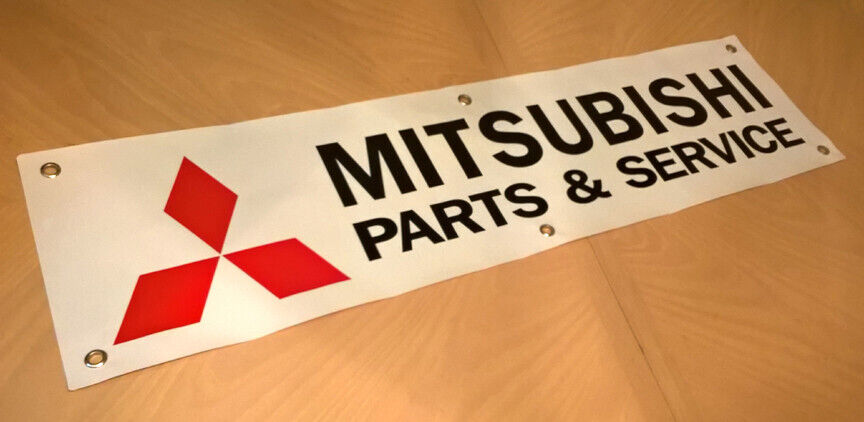 MITSUBISHI PARTS & SERVICE BANNER AD SIGN ECLIPSE 4G63 TURBO STARION 3000GT