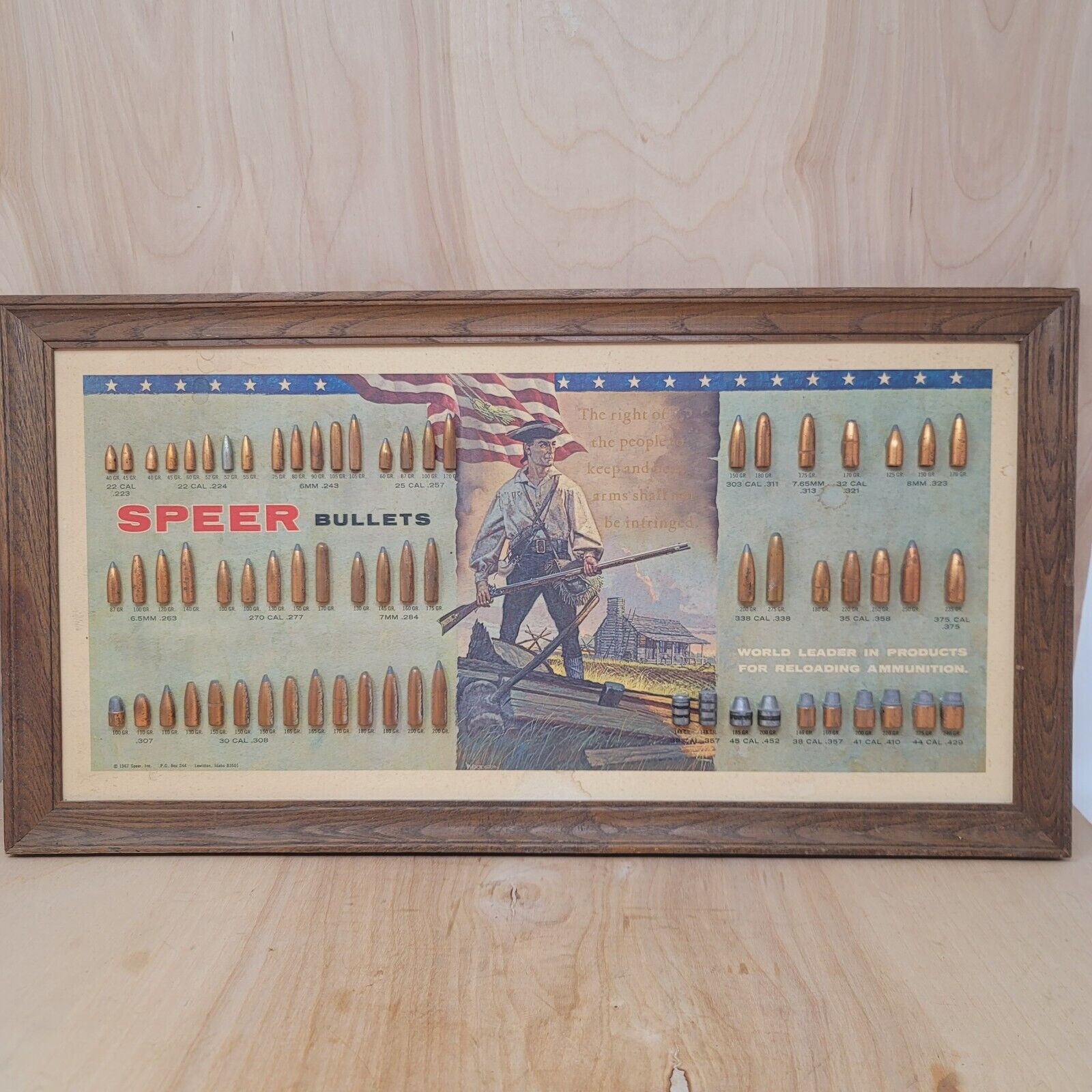 Speer Bullets Board Vintage 1967 Display The Right For People To Bear Arms