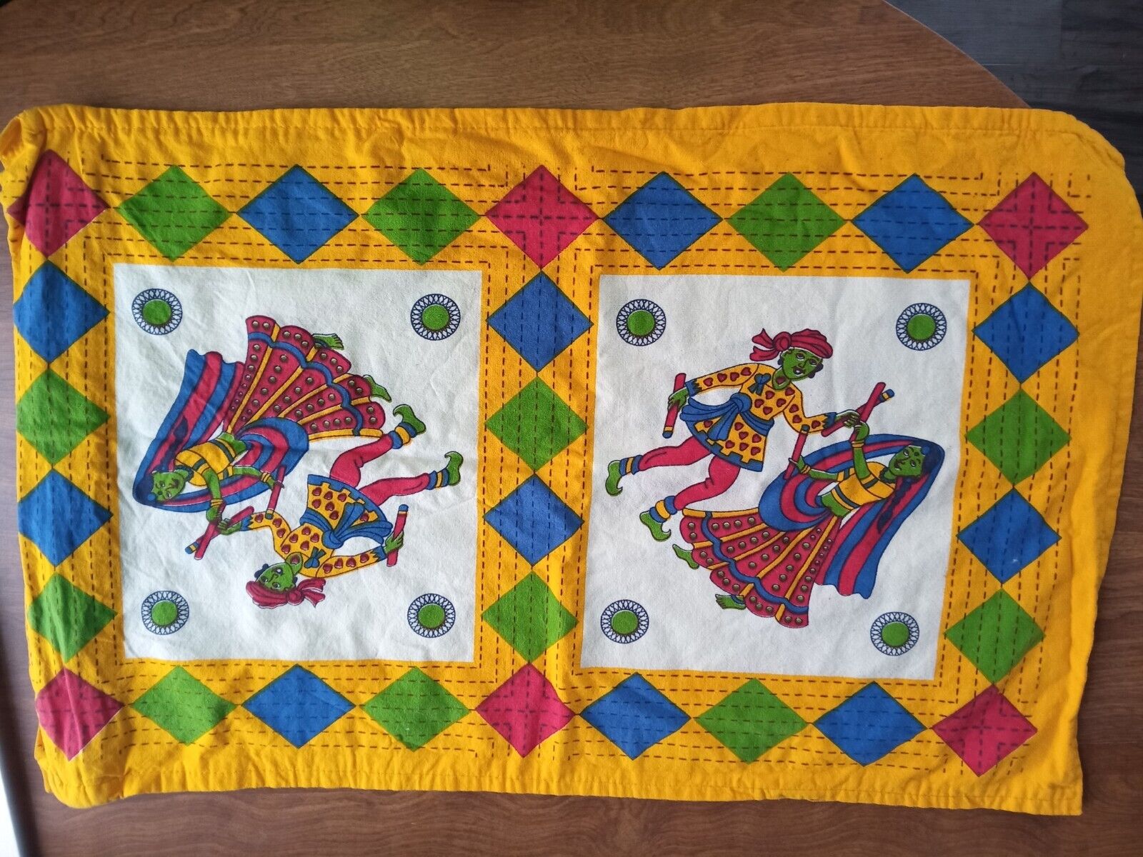 2 Vintage India Design Zippered Pillow Cases Covers Beautiful and Vibrant Colors