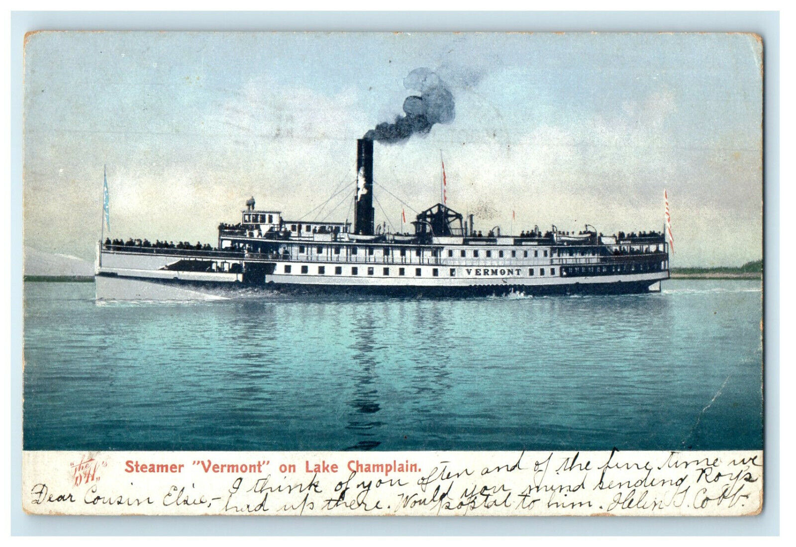 1905 Steamer Vermont on Lake Champlain NY West Glover VT Postcard