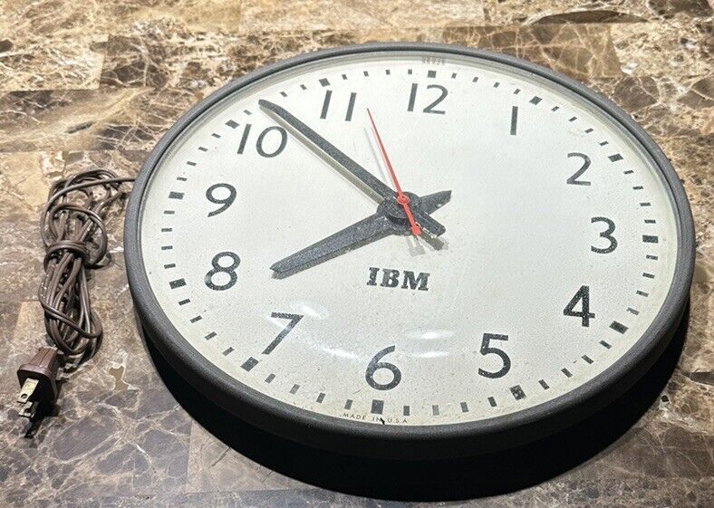 1950s Heavy IBM Industrial School Glass Clock 13\