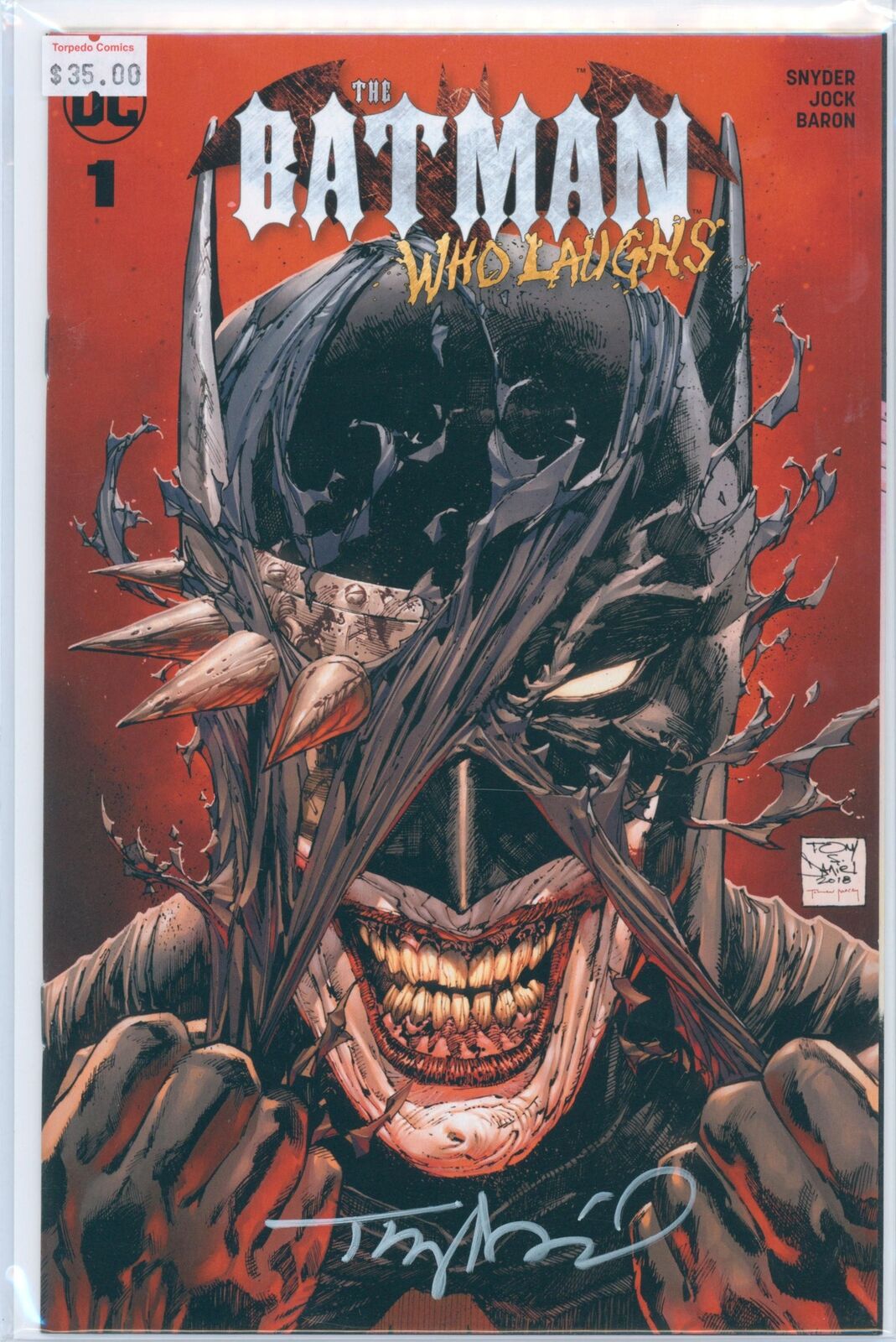 the Batman Who Laughs #1 9.4 NM Raw Comic Signed by Tony S. Daniel w/COA