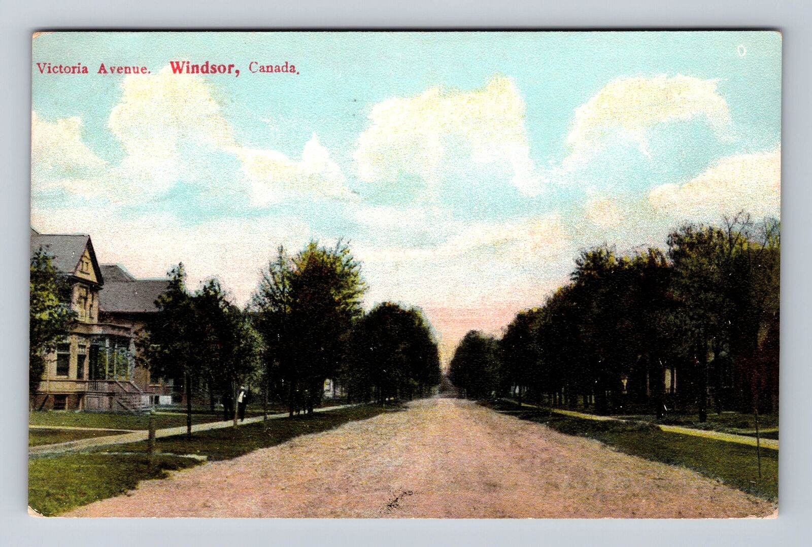 Windsor ON-Ontario Canada, Residences On Victoria Avenue, Vintage 1909 Postcard