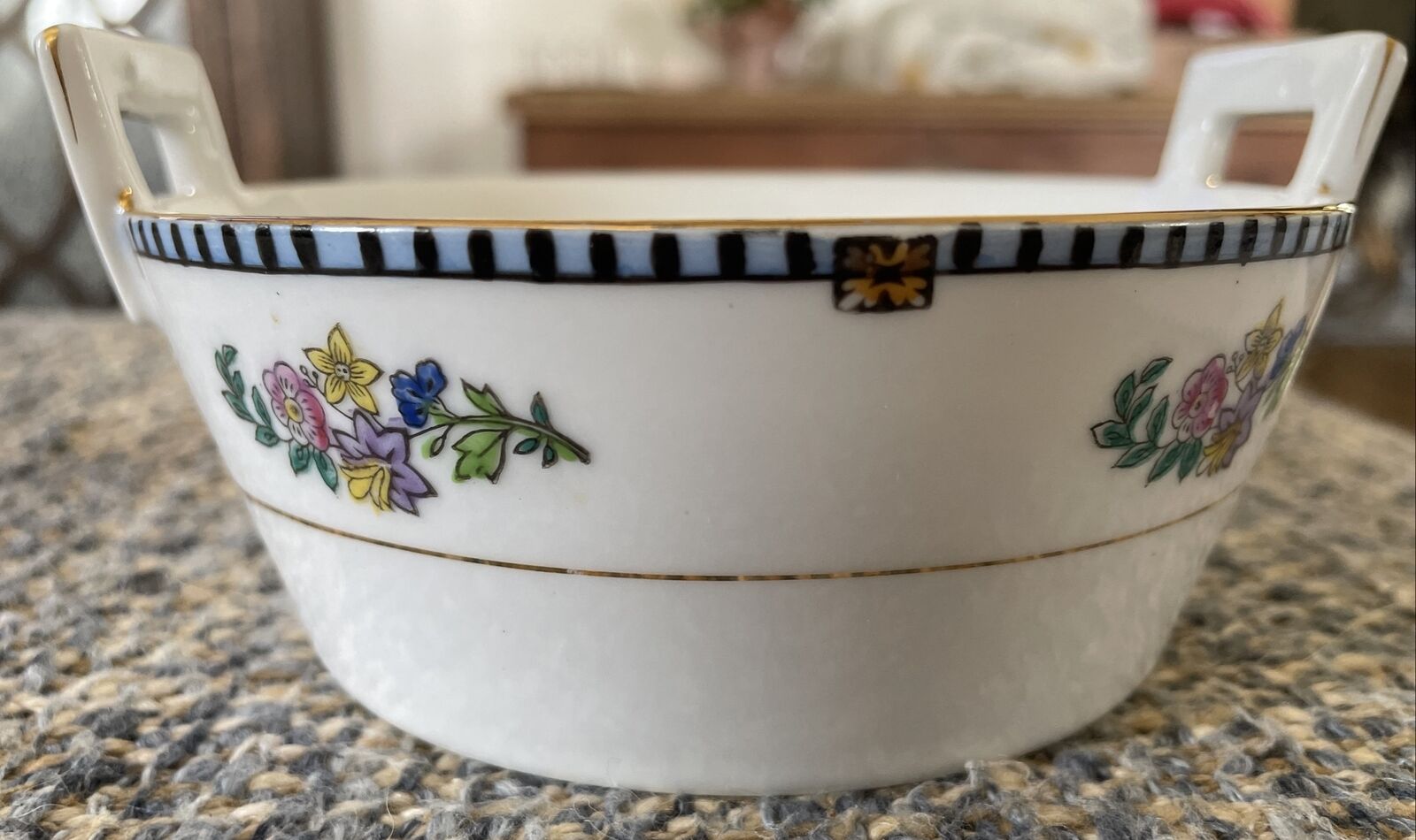  Beautiful Antique 1920’s Noritake Sheridan Butter Dish/bowl With Handles