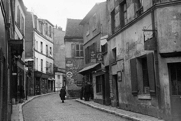 Picturesque street in the Montmartre district Paris France 1930 Old Photo 1