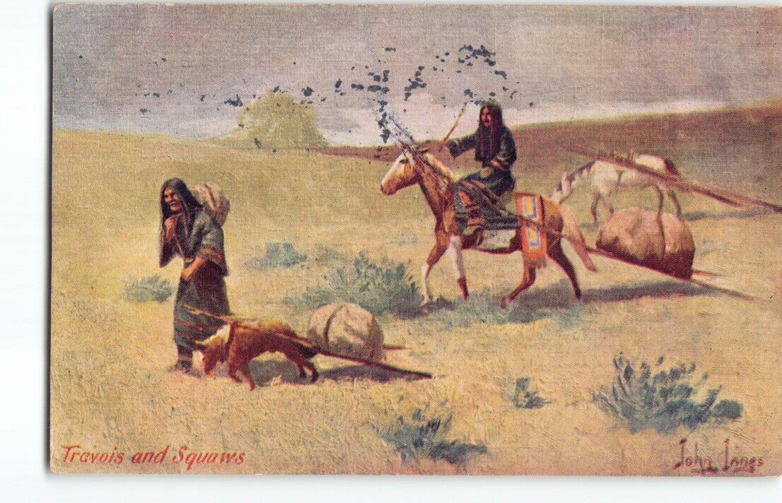 1907 Plains Indians & Horses~Native American Indian Postcard -N7