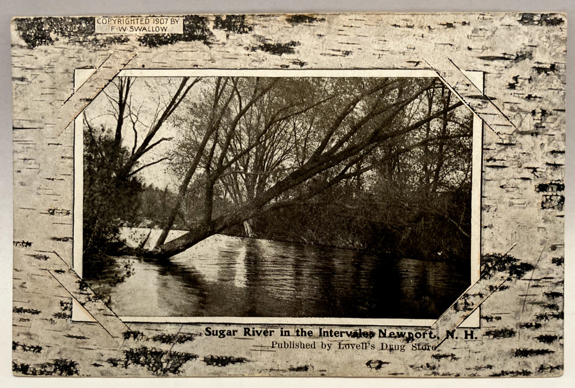 1908 Sugar River, Intervale, Newport, New Hampshire NH Vintage Postcard