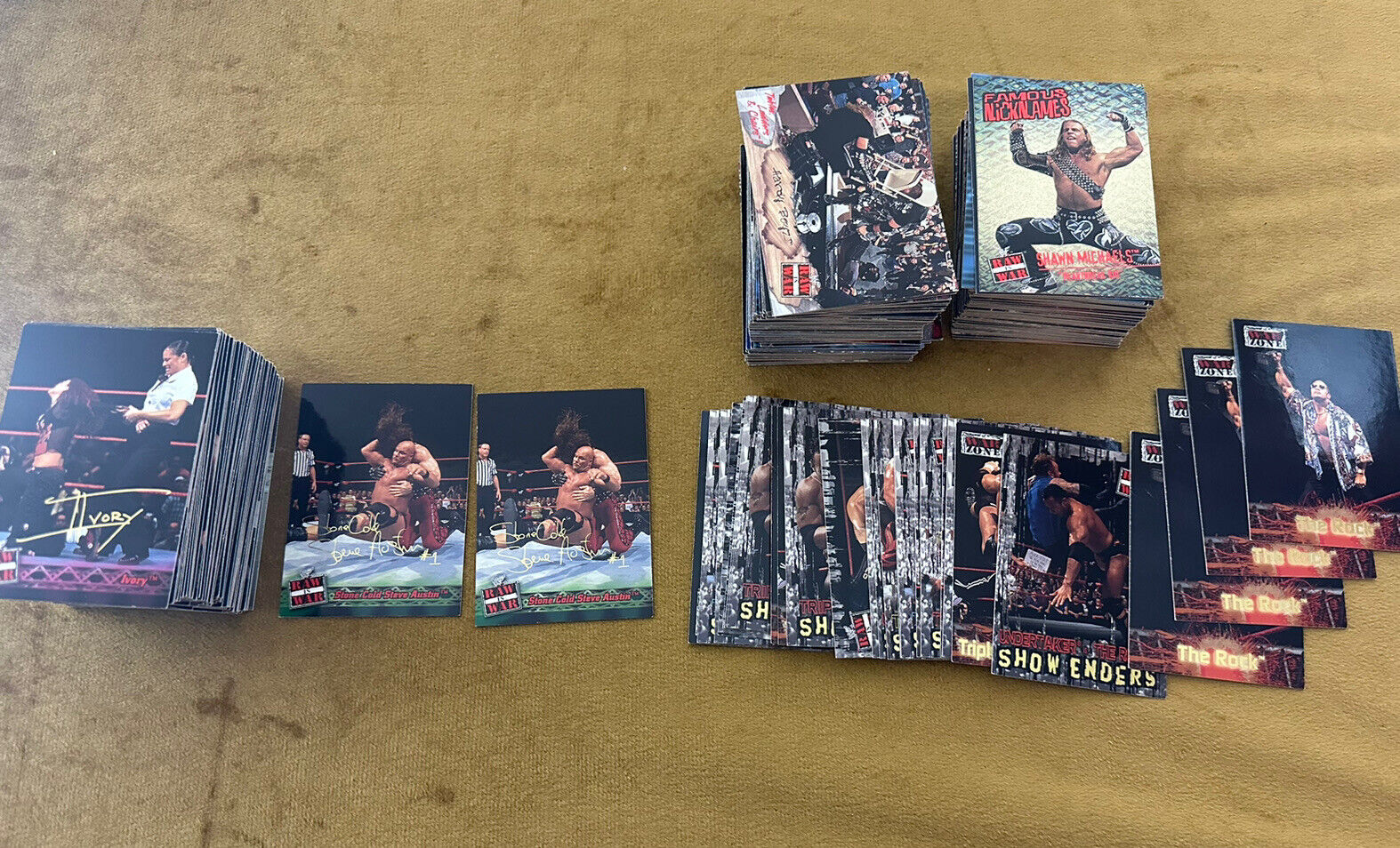 Huge Lot Of WWF Raw Is War Gold Signature Trading Cards Fleer 2001 + Inserts Etc