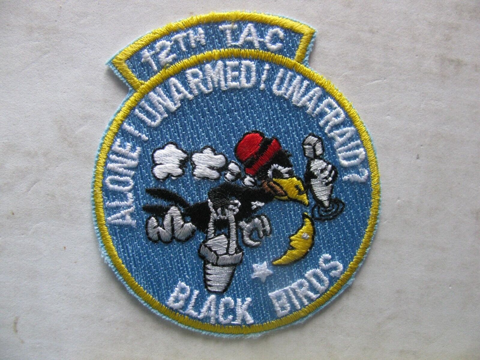 VTG  USAF   12TH TAC   BLACK BIRDS   MILITARY  PATCH  3\